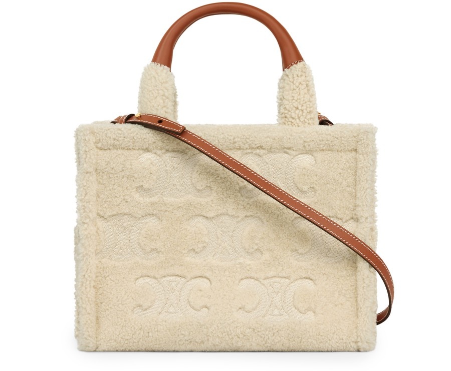Small cabas thais in shearling with Triomphe embroideries - 3