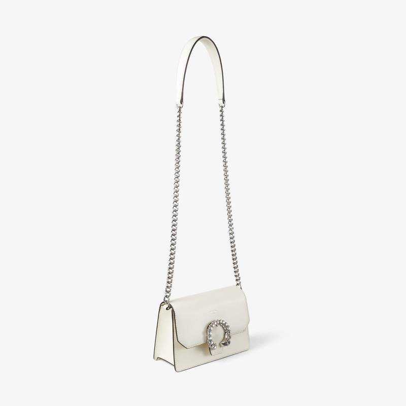 Madeline Crossbody
Latte Polished Grainy Leather Crossbody Bag with Crystal Buckle 4