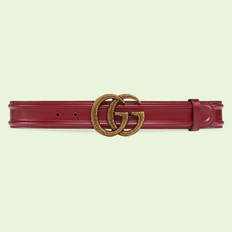 Belt with engraved Double G buckle 1