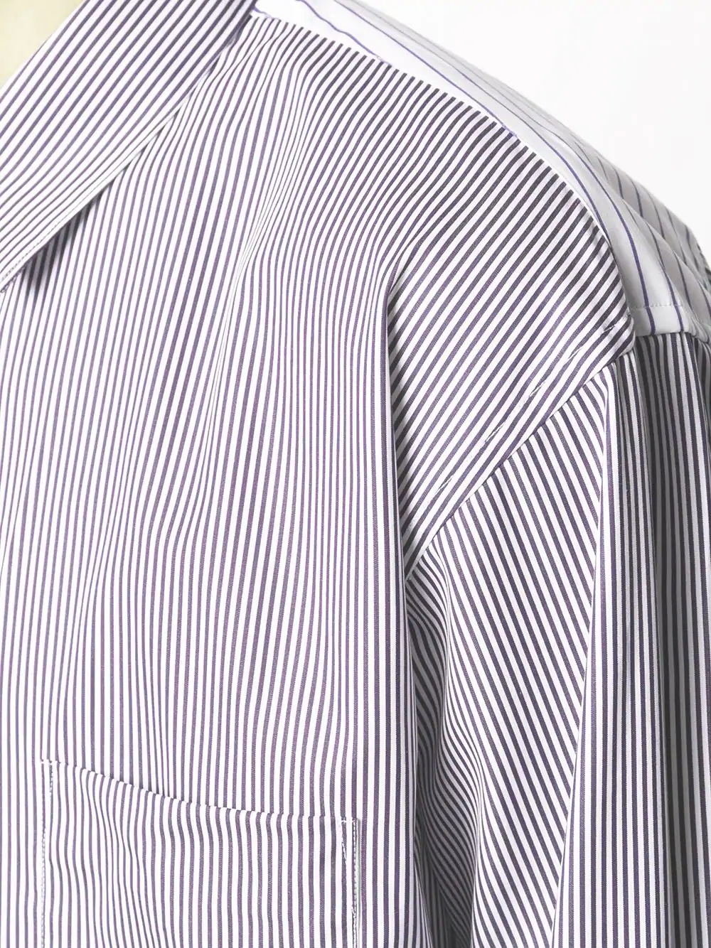 contrast striped pocket shirt - 5