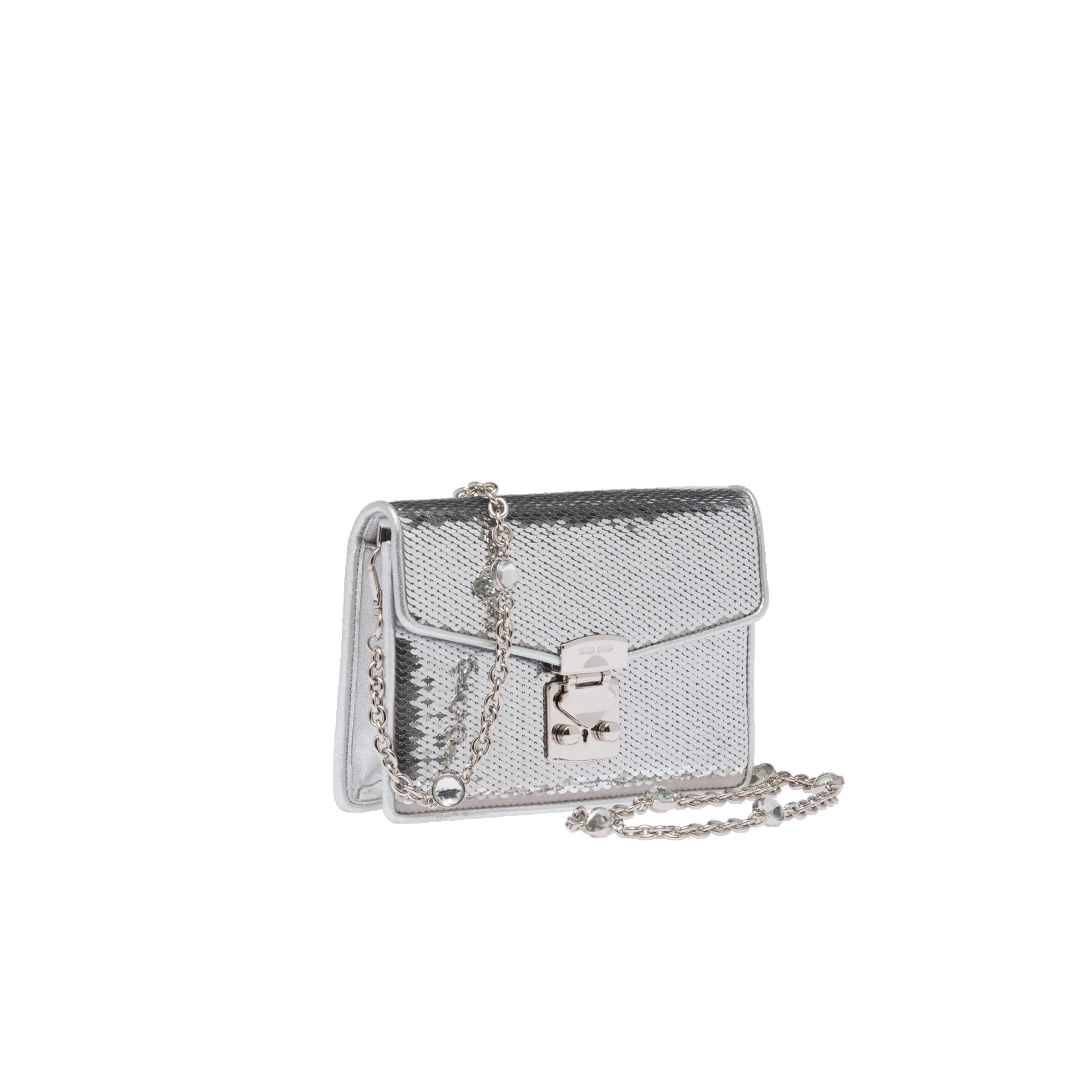 Miu Confidential nappa leather and sequin bag - 2