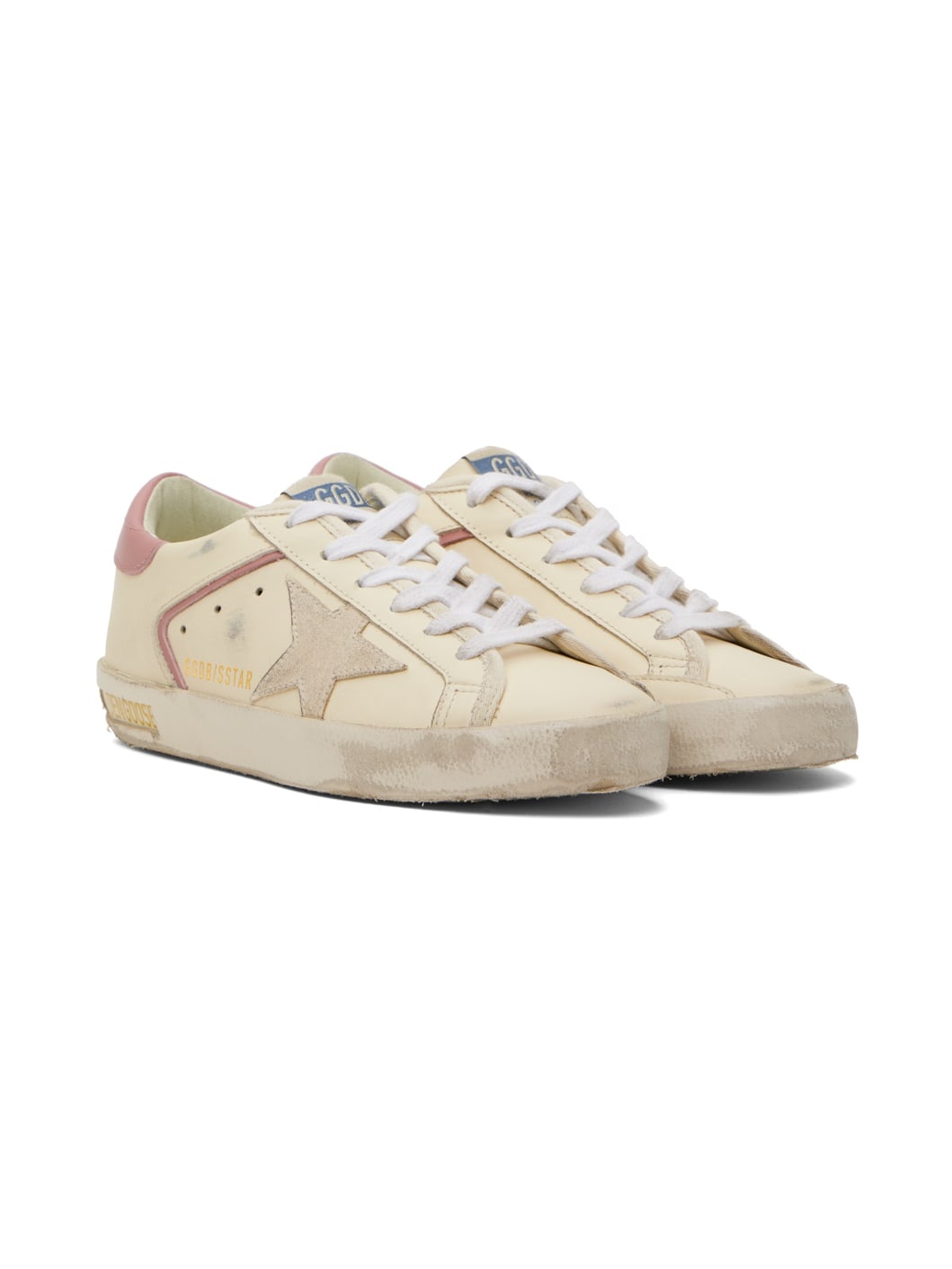 Off-White & Pink Super-Star Suede Sneakers - 4