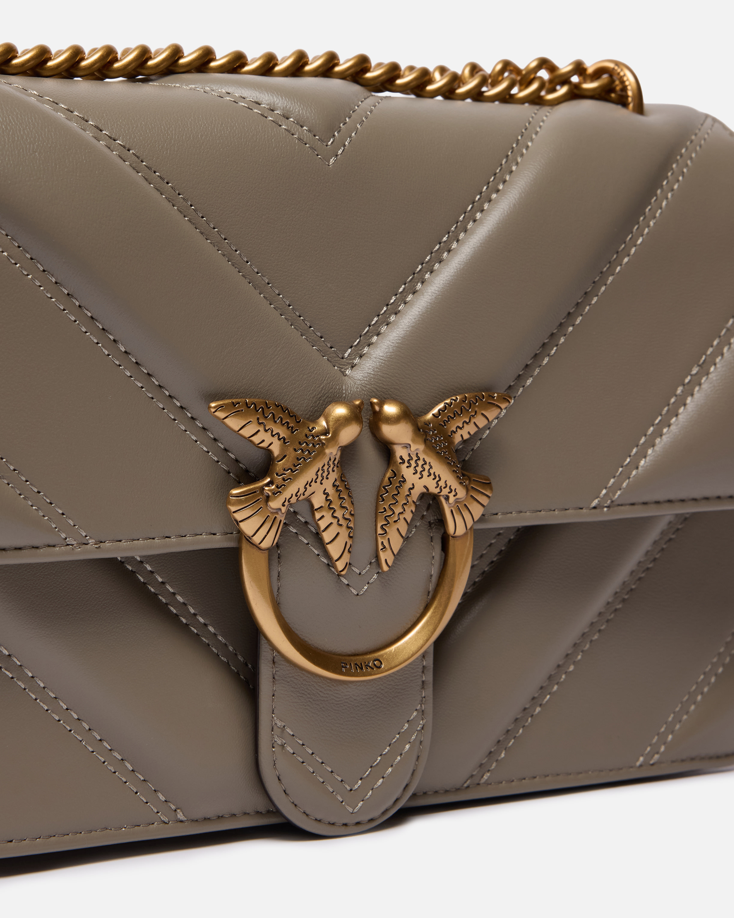LOVE BAG ONE LIGHT MEDIUM HANDBAG IN CHEVRON NAPPA LEATHER - 3