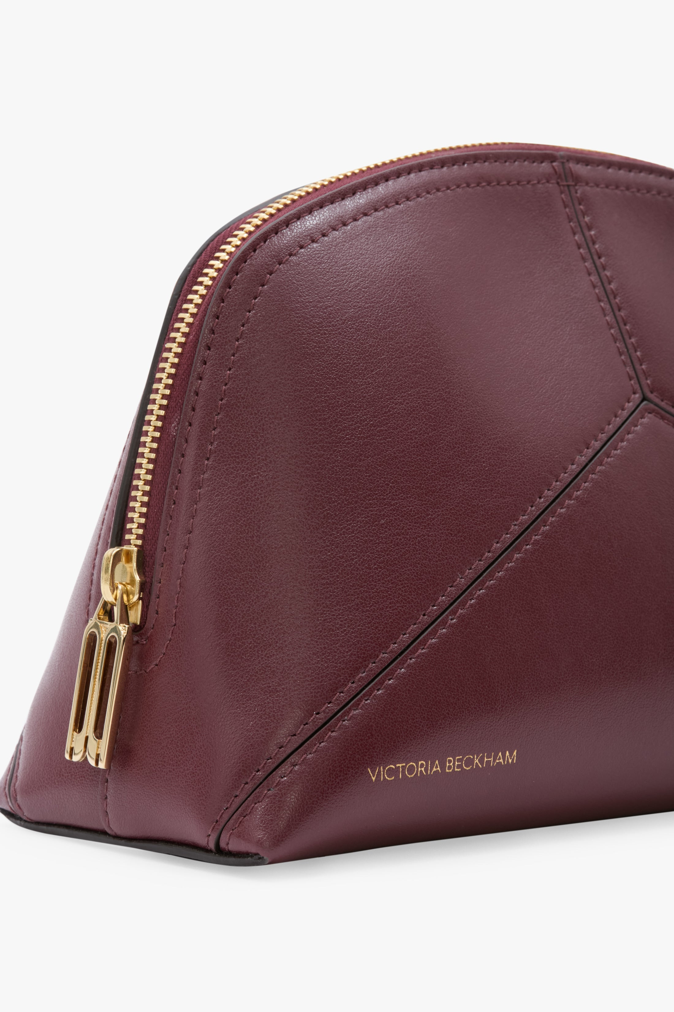 Victoria Large Travel Pouch In Burgundy Smooth Leather - 4