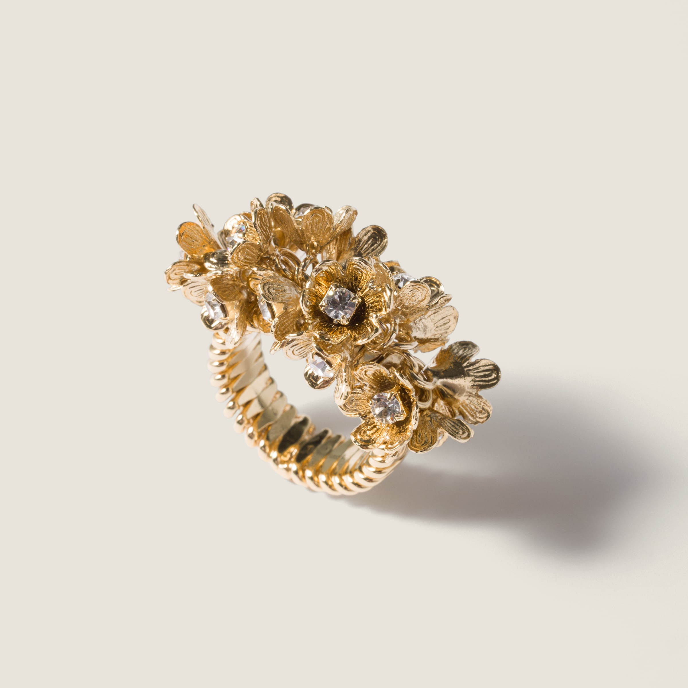 Metal ring with crystals - 2