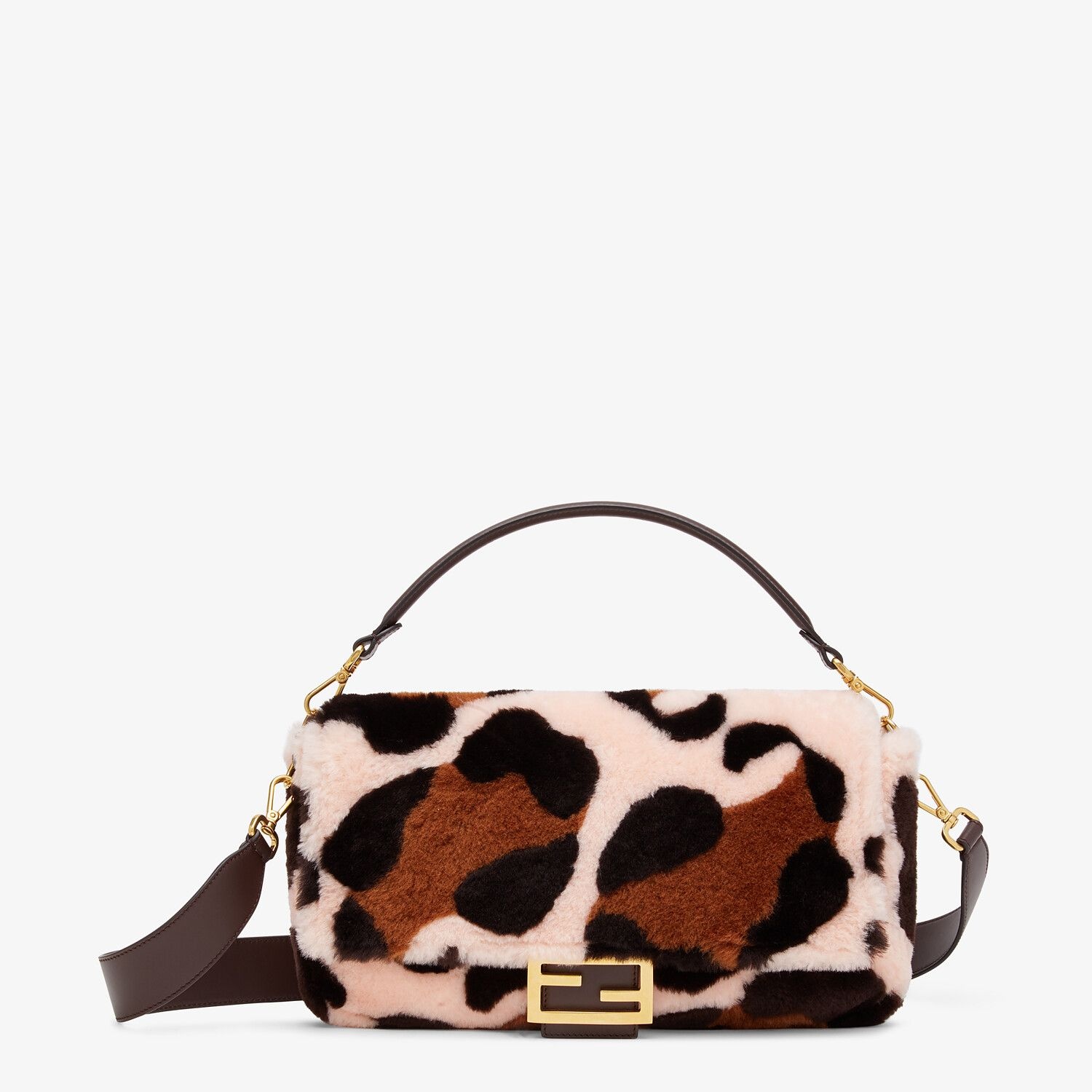 Bag in pink inlaid sheepskin - 1