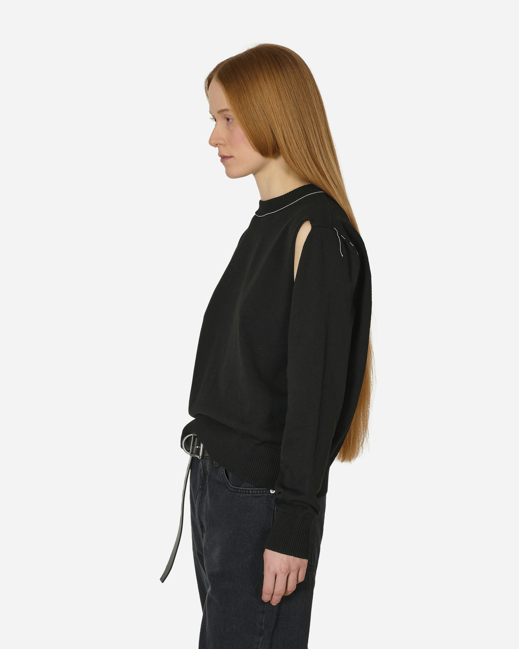 Deconstructed Crewneck Sweater Black - 2
