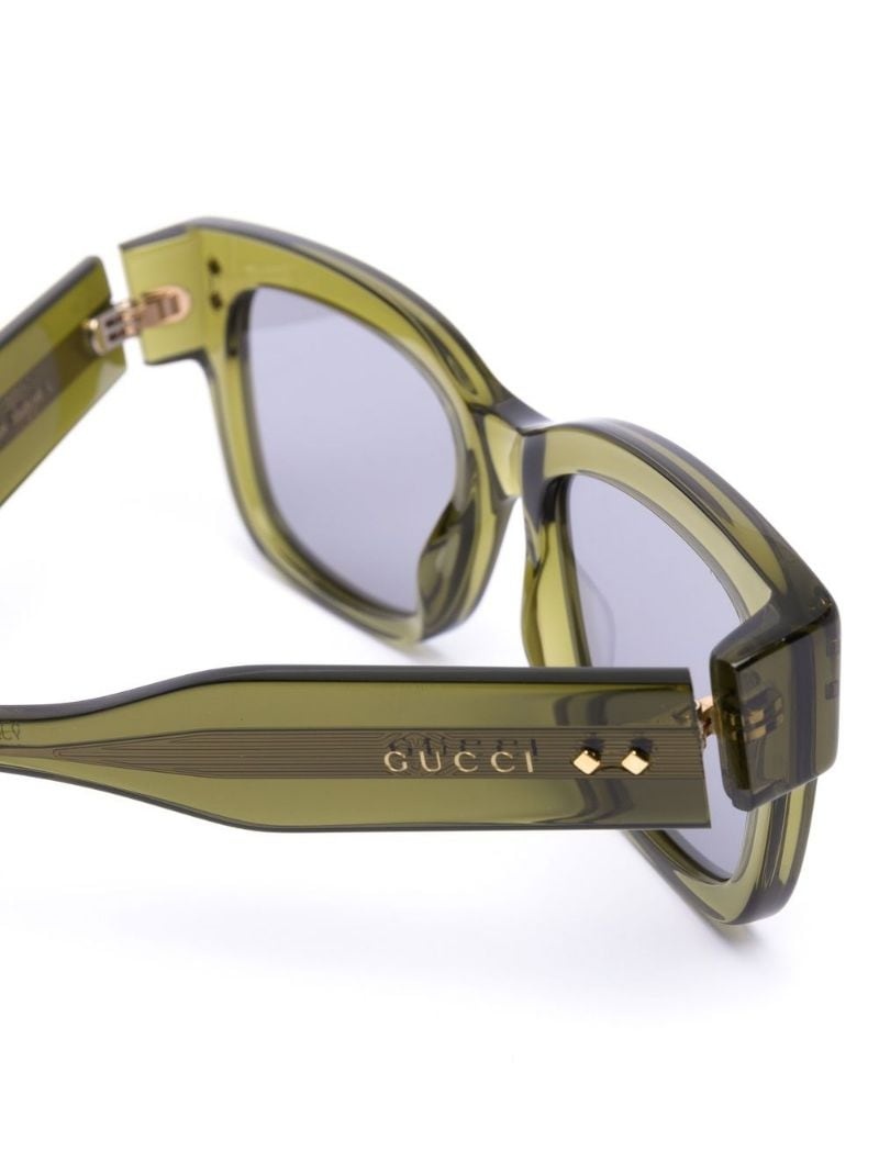 square transparent-frame sunglasses - 3
