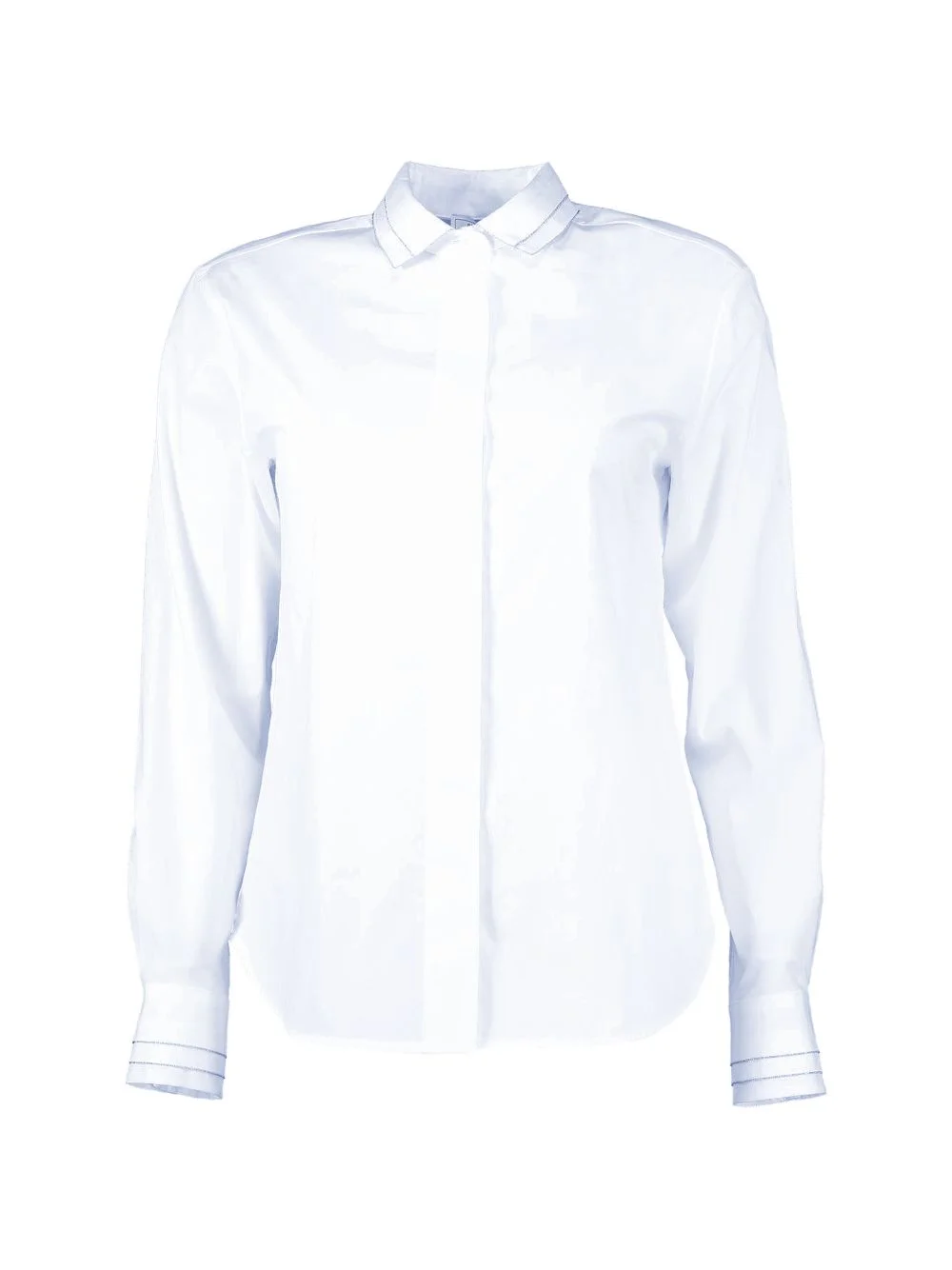 pleated long-sleeve shirt - 1