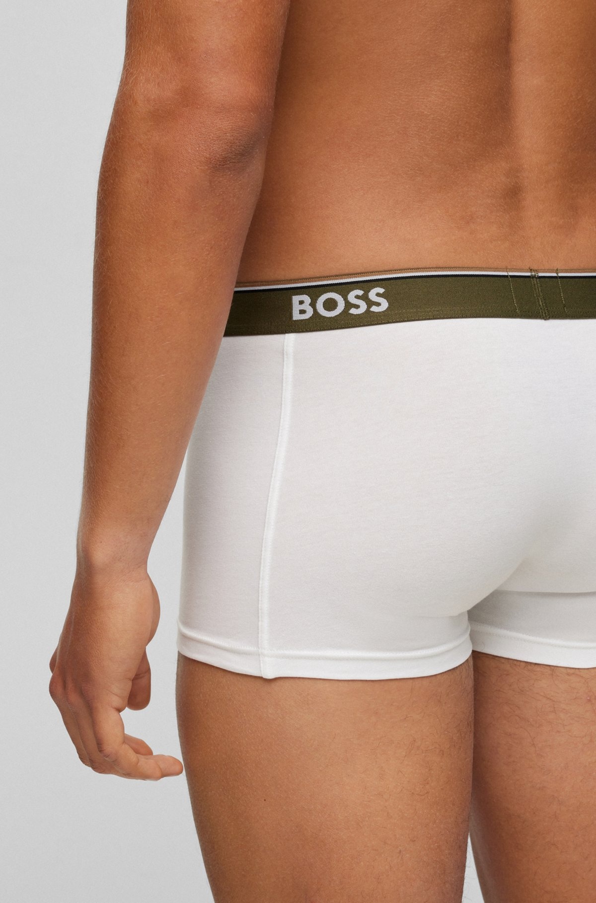 THREE-PACK OF STRETCH-COTTON TRUNKS WITH LOGO WAISTBANDS - 5