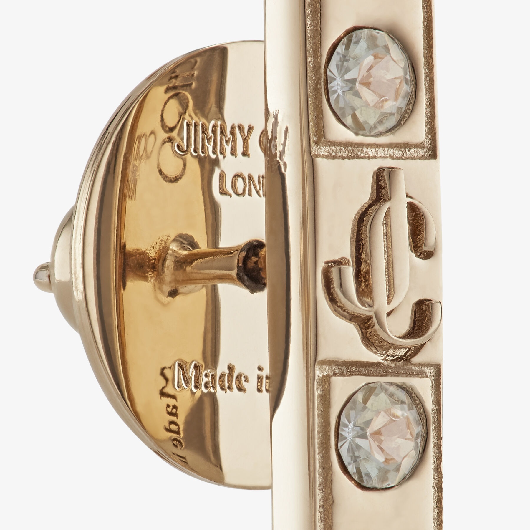 JC Cuff Earring
Gold-finish Metal and Crystal Cuff Earrings with JC Monogram - 5