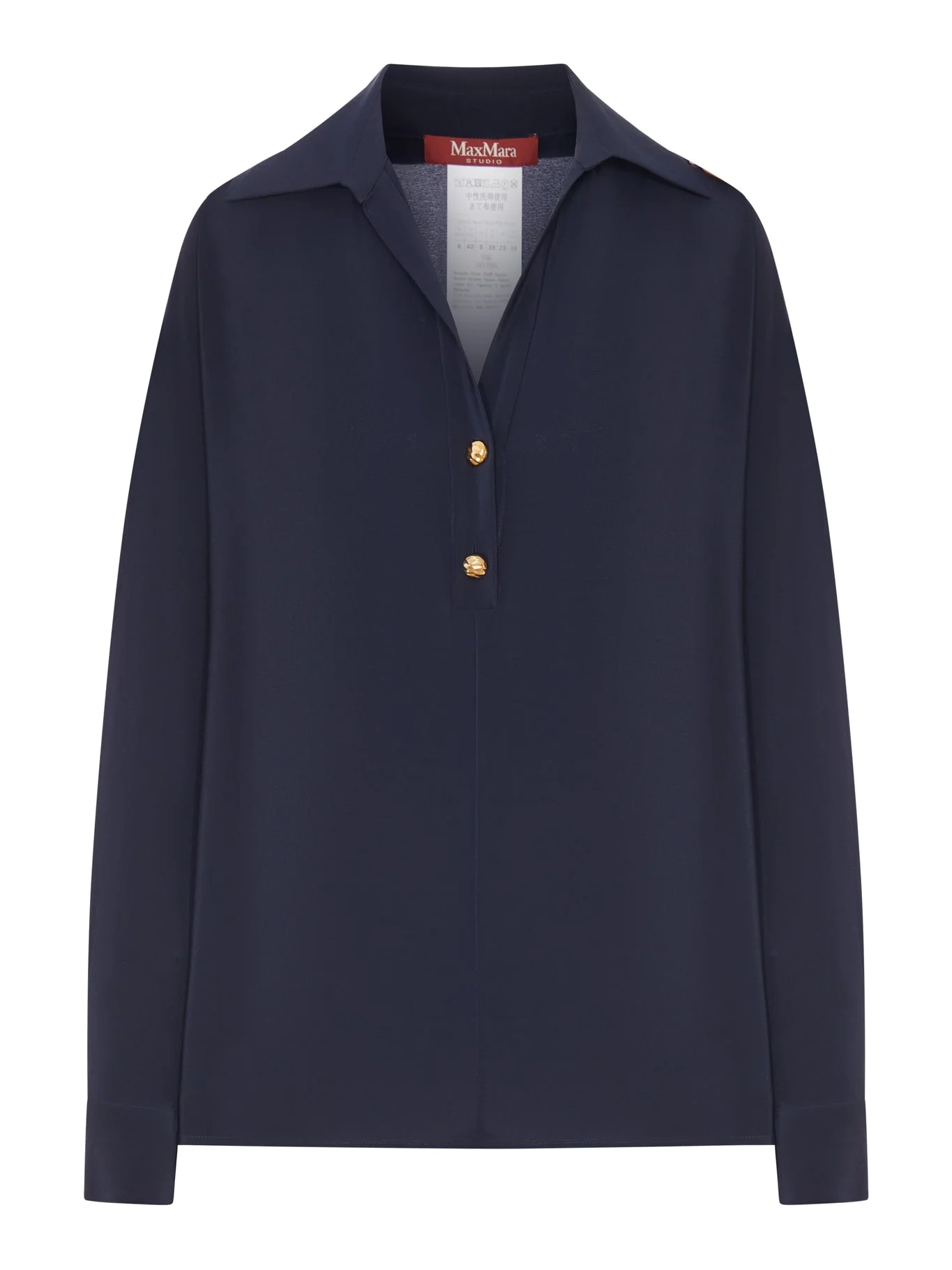CREPE DE CHINE POLO SHIRT - 1