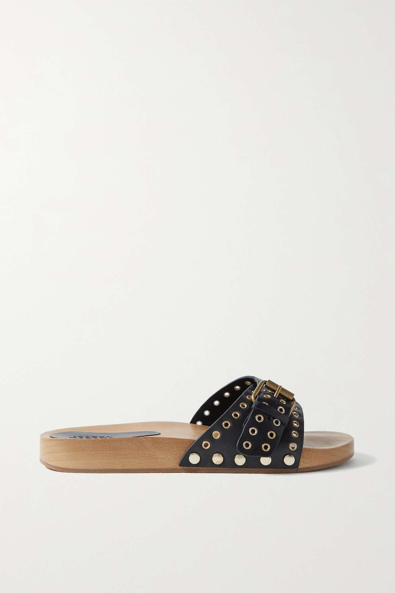 eyelet-detailing 버클 mules - 1