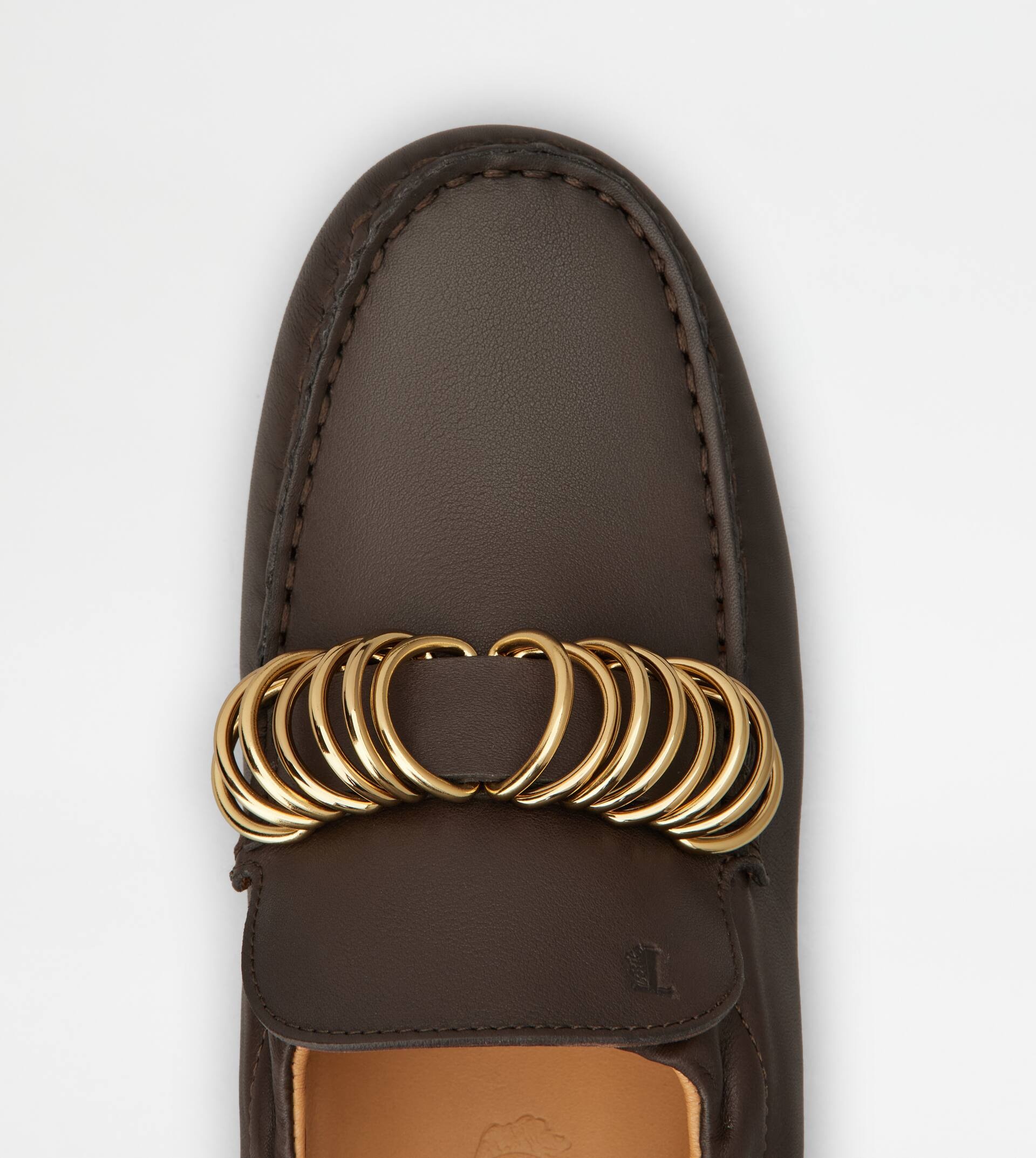GOMMINO DRIVING SHOES IN LEATHER - BROWN - 5