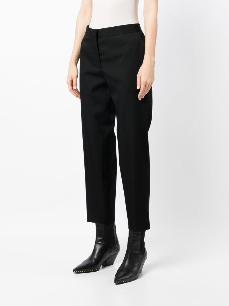 straight leg cotton trousers - 4