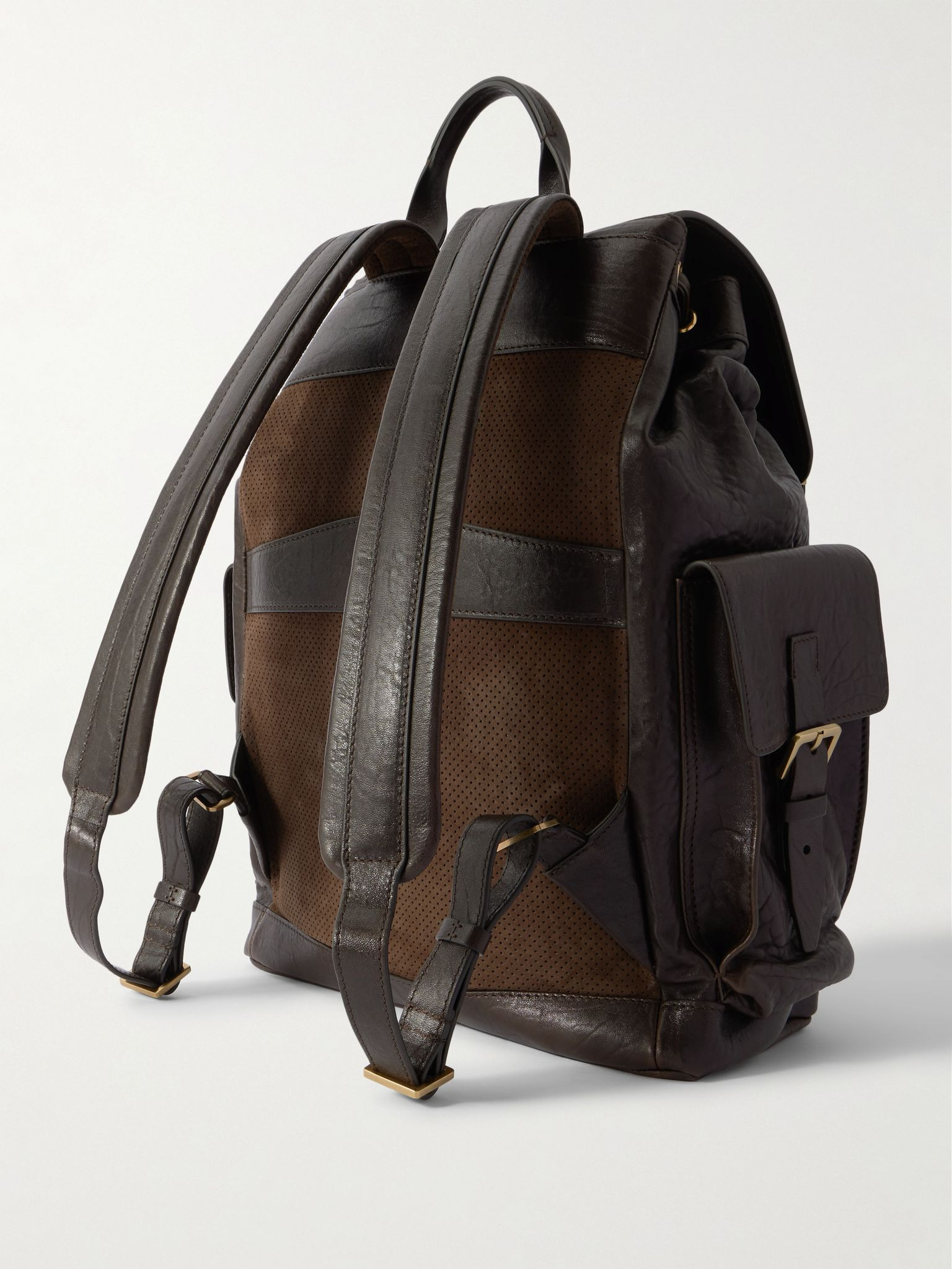 Full-Grain Leather Backpack Brown - 3