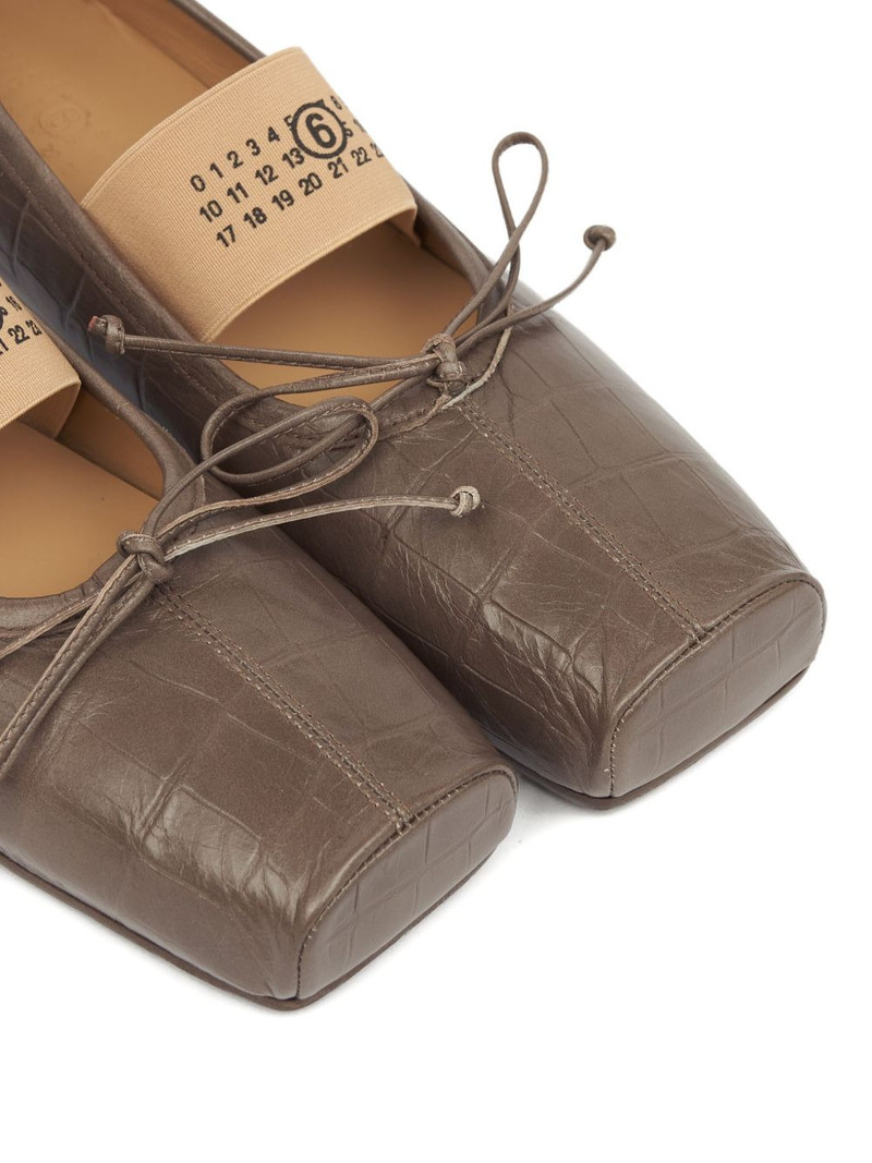 crocodile-embossed ballet flats 5
