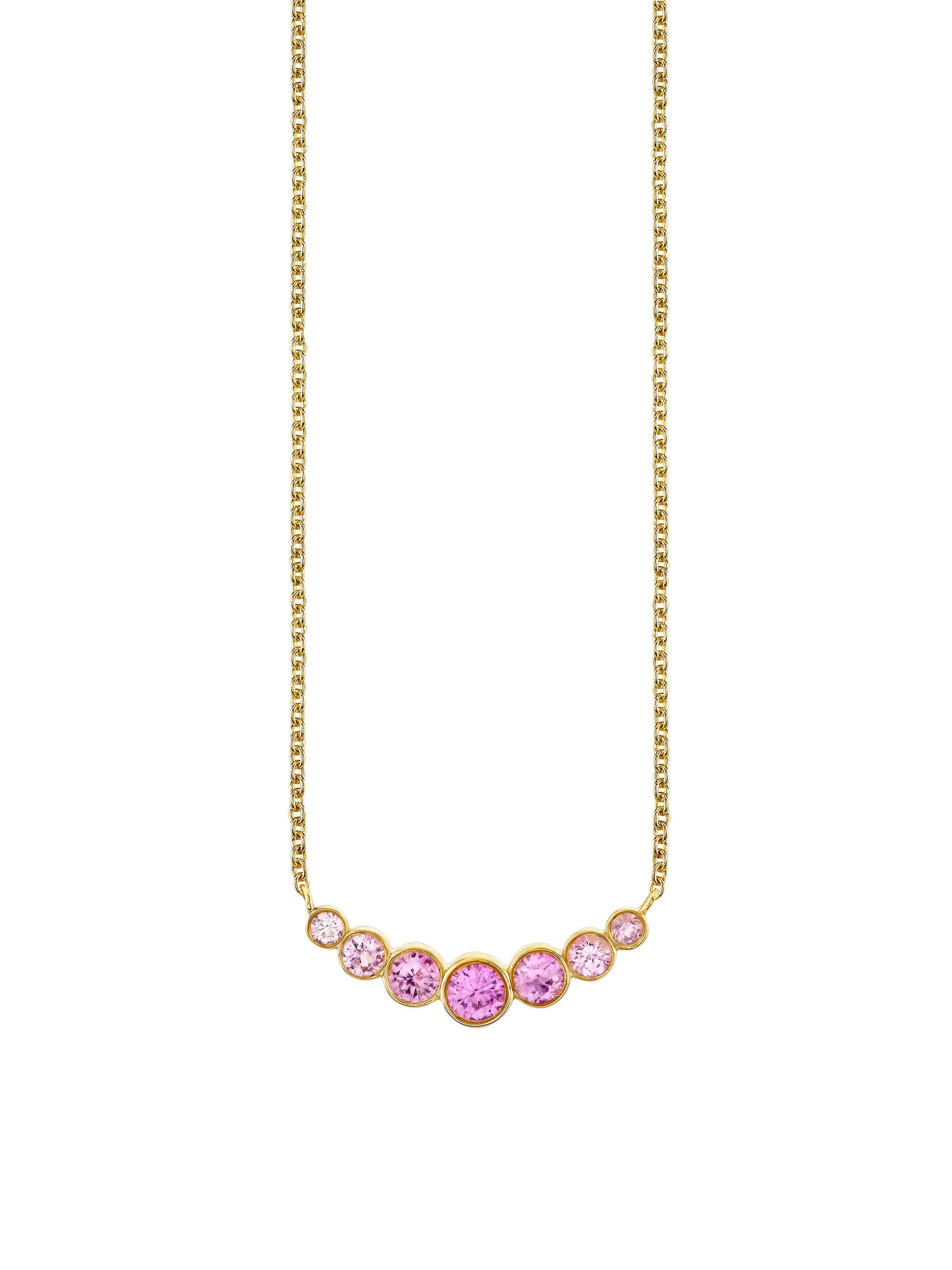 Women's Under The Sea 14K Yellow Gold & Pink Sapphire Bar Pendant Necklace - Yellow Gold - 1