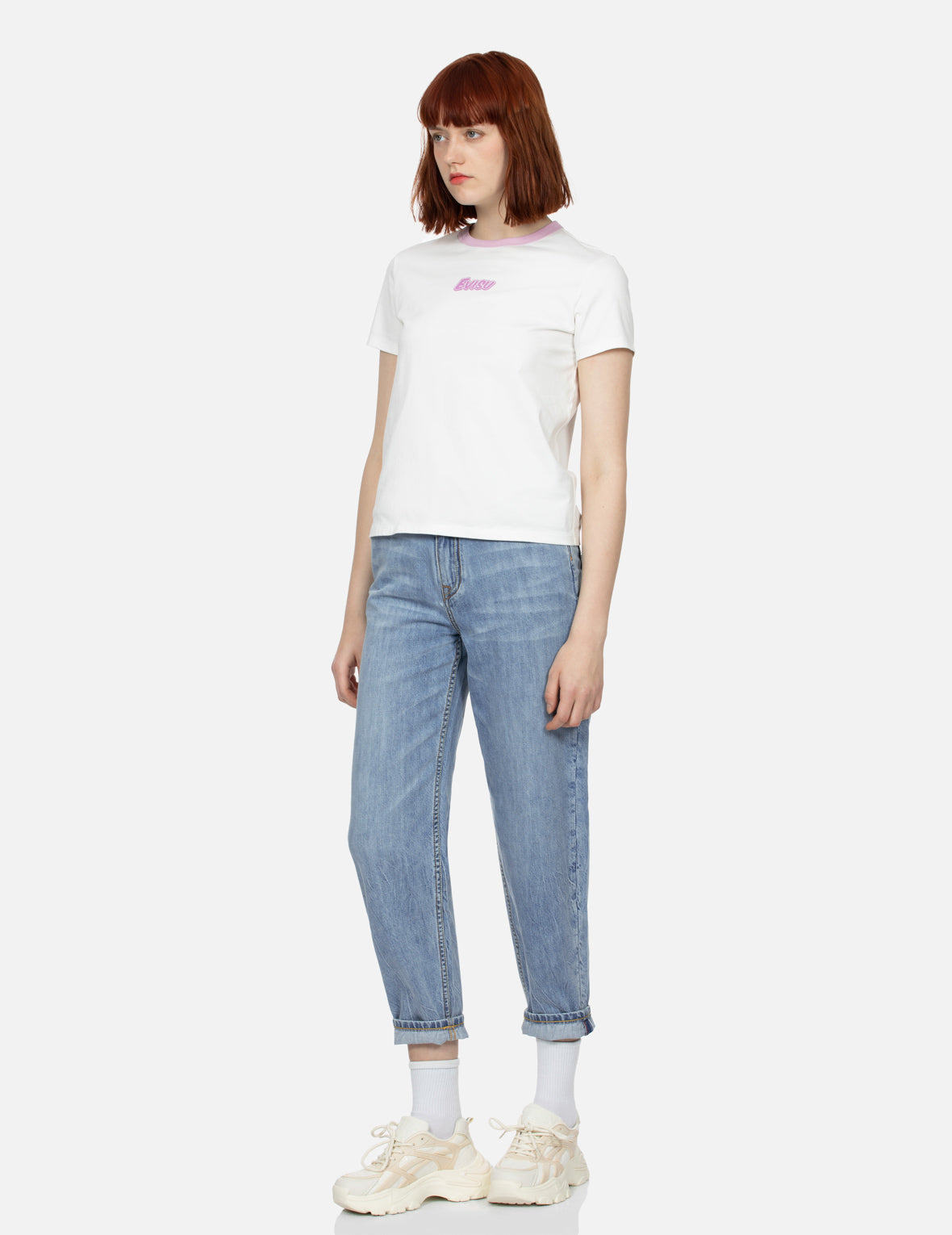 LOGO AND TAKOYAKI DARUMA PRINT REGULAR FIT RINGER T-SHIRT - 4