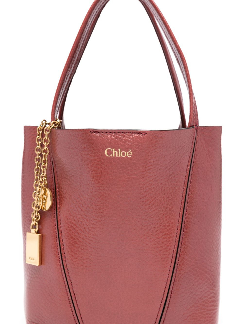 small Spin leather-trimmed chain-detail tote bag - 4