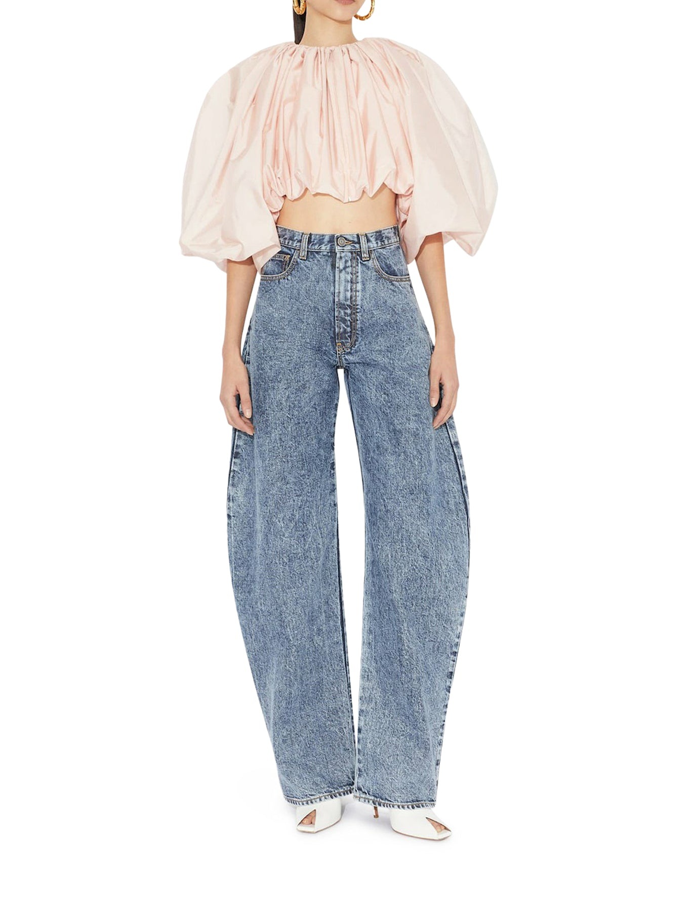 ROUNDED JEANS IN SNOW DENIM - 2