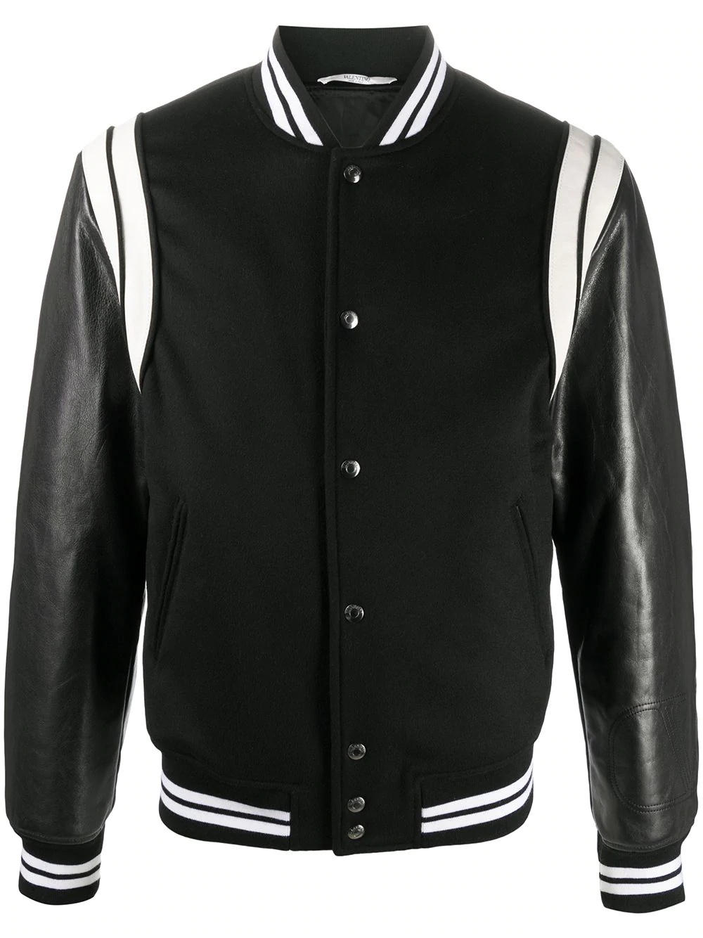 studded collar college jacket - 1