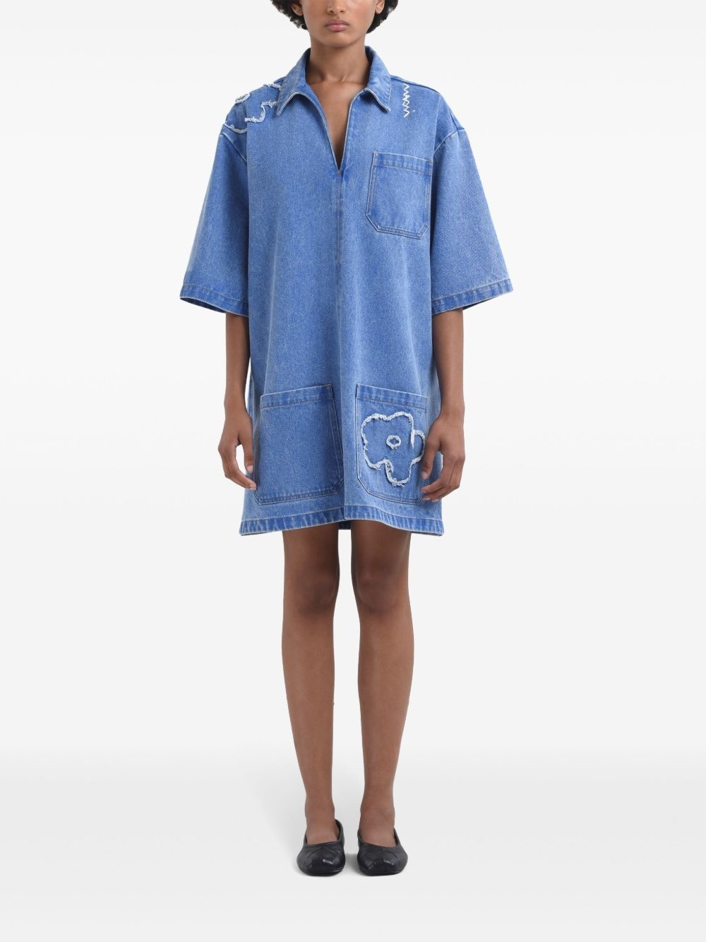 denim mini dress - 2