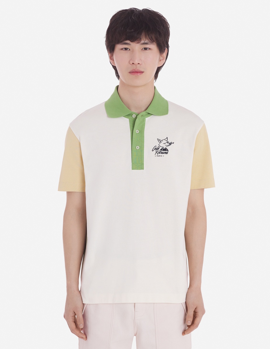 送料関税込♪MAISON KITSUNE/Cafe Kitsune Colorblock Polo Maison Kitsuné CAFE KITSUNE COLORBLOCK RELAX POLO | REVERSIBLE