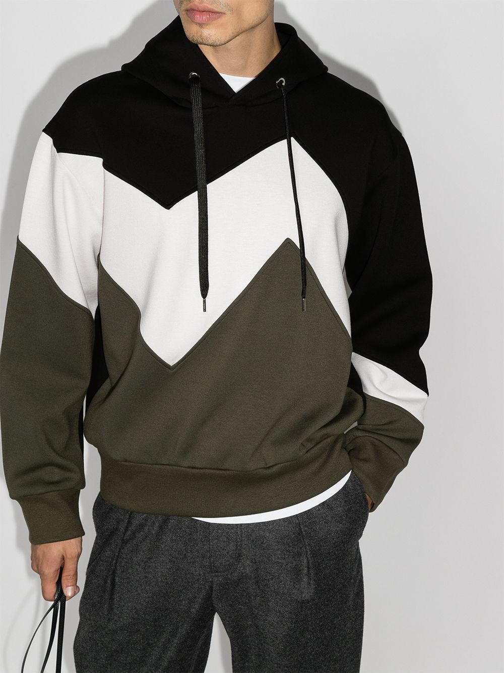 Modernist Large Bolt print hoodie - 2