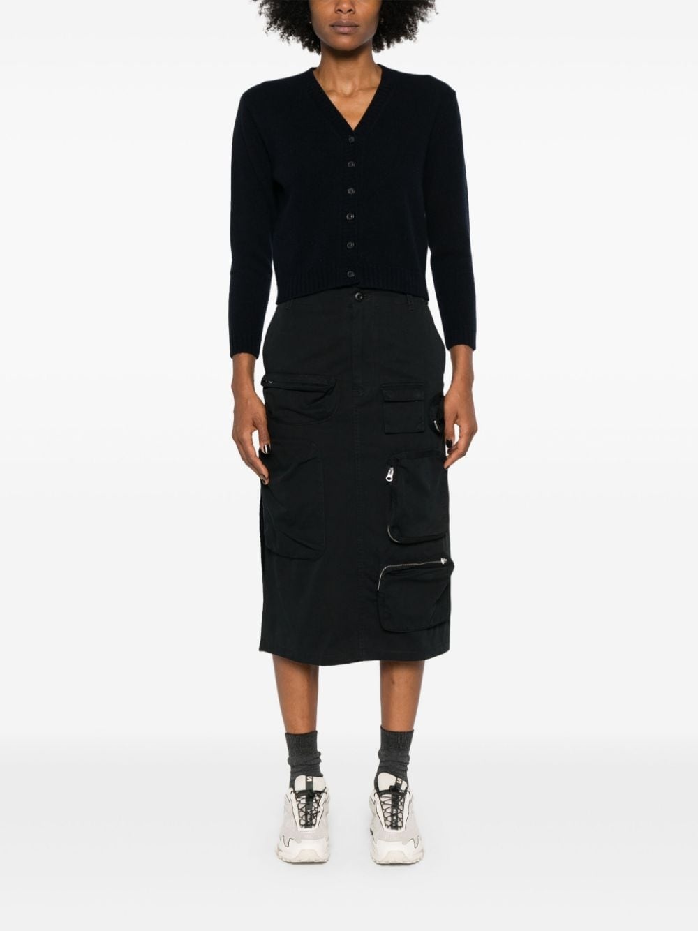 single stitch-logo cargo skirt - 2