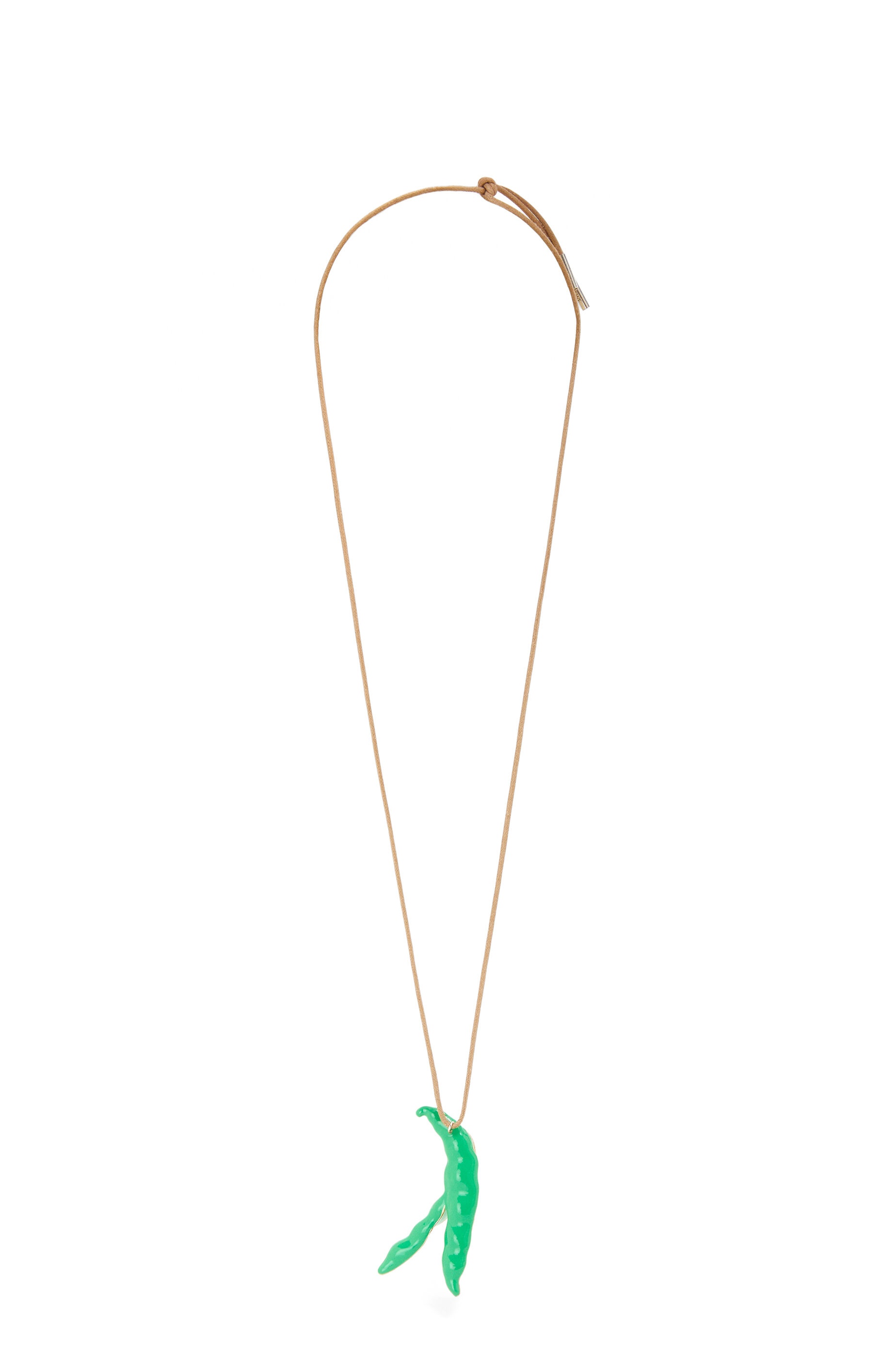 Fava bean pendant necklace in sterling silver and enamel - 1