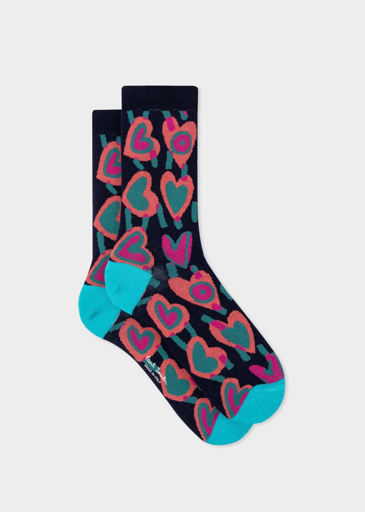 Women's Black 'Valentines' Socks - 1