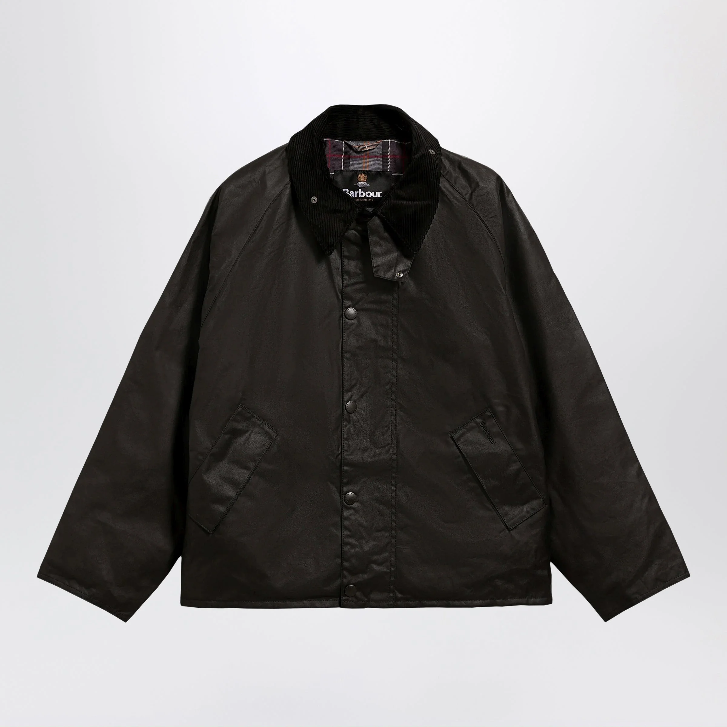 Black OS Transport waxed jacket - 1