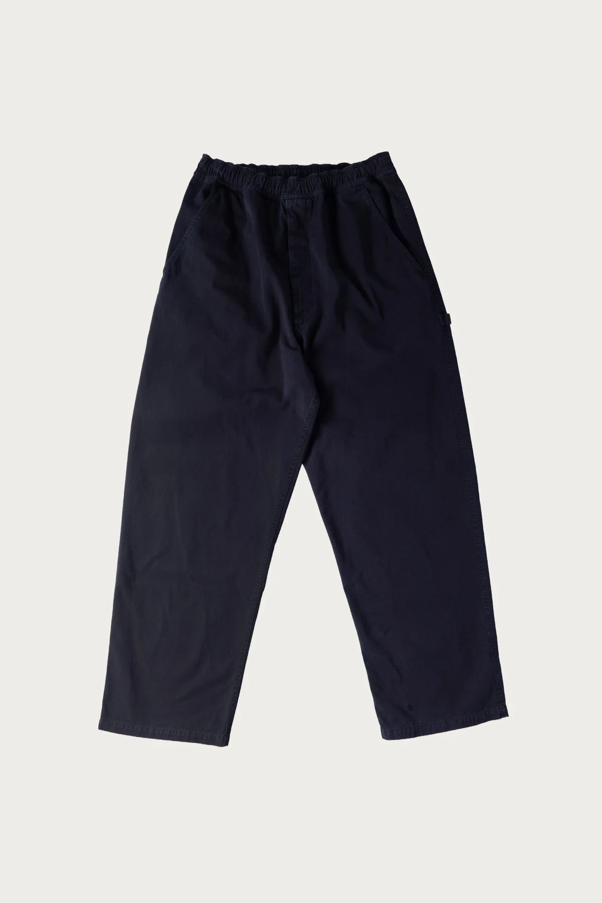 Overdyed Gabardine Wide-Leg Trousers - Blue - 1