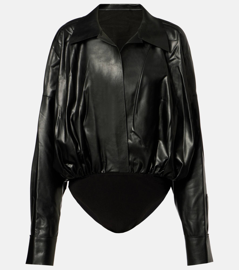 Faux leather bodysuit 1