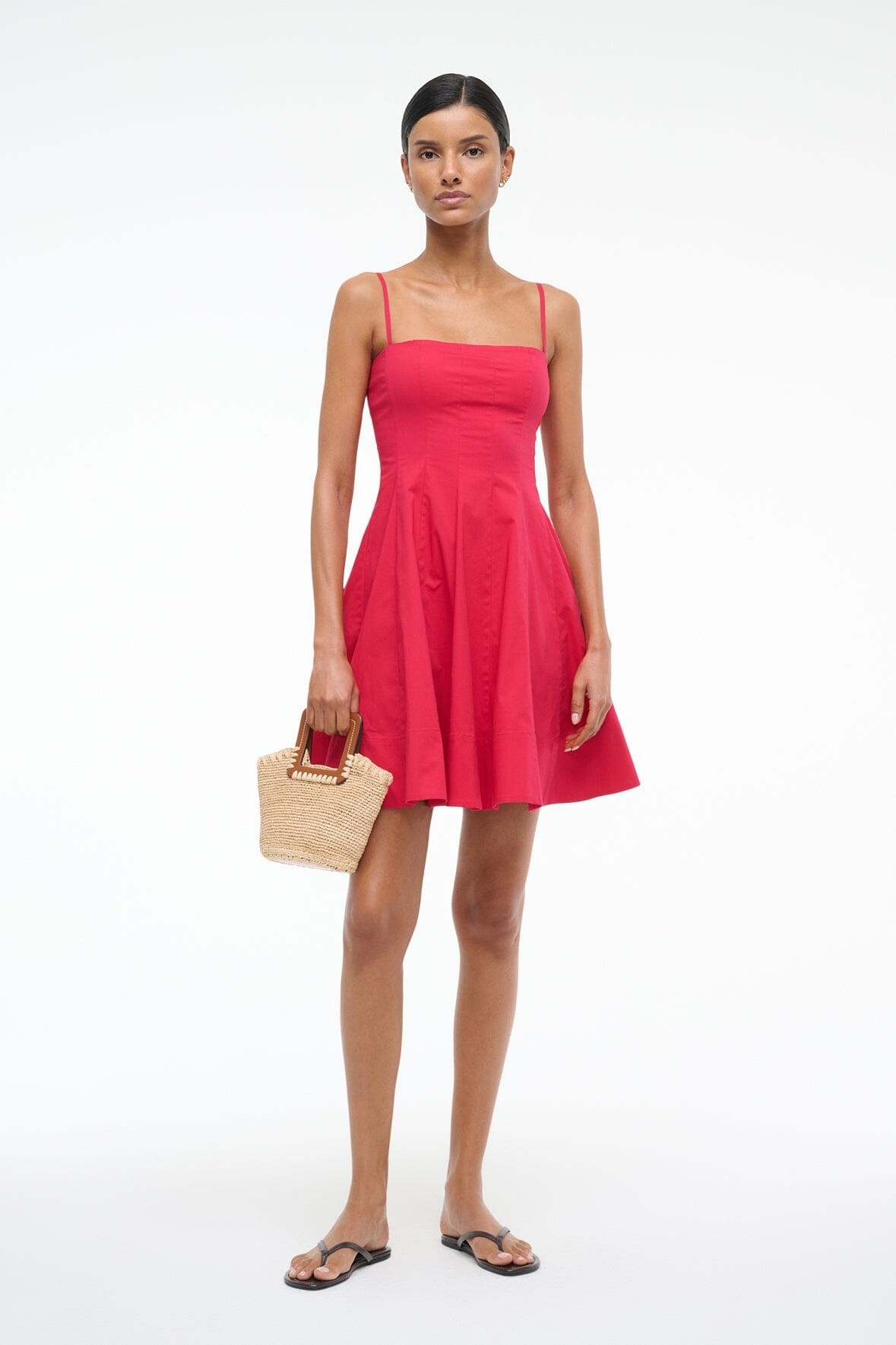 STAUD WYLIE MINI DRESS CHERRY - 2