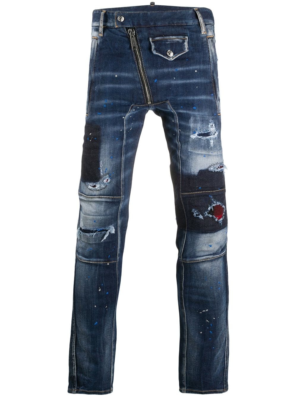 distressed-effect skinny-fit jeans - 1