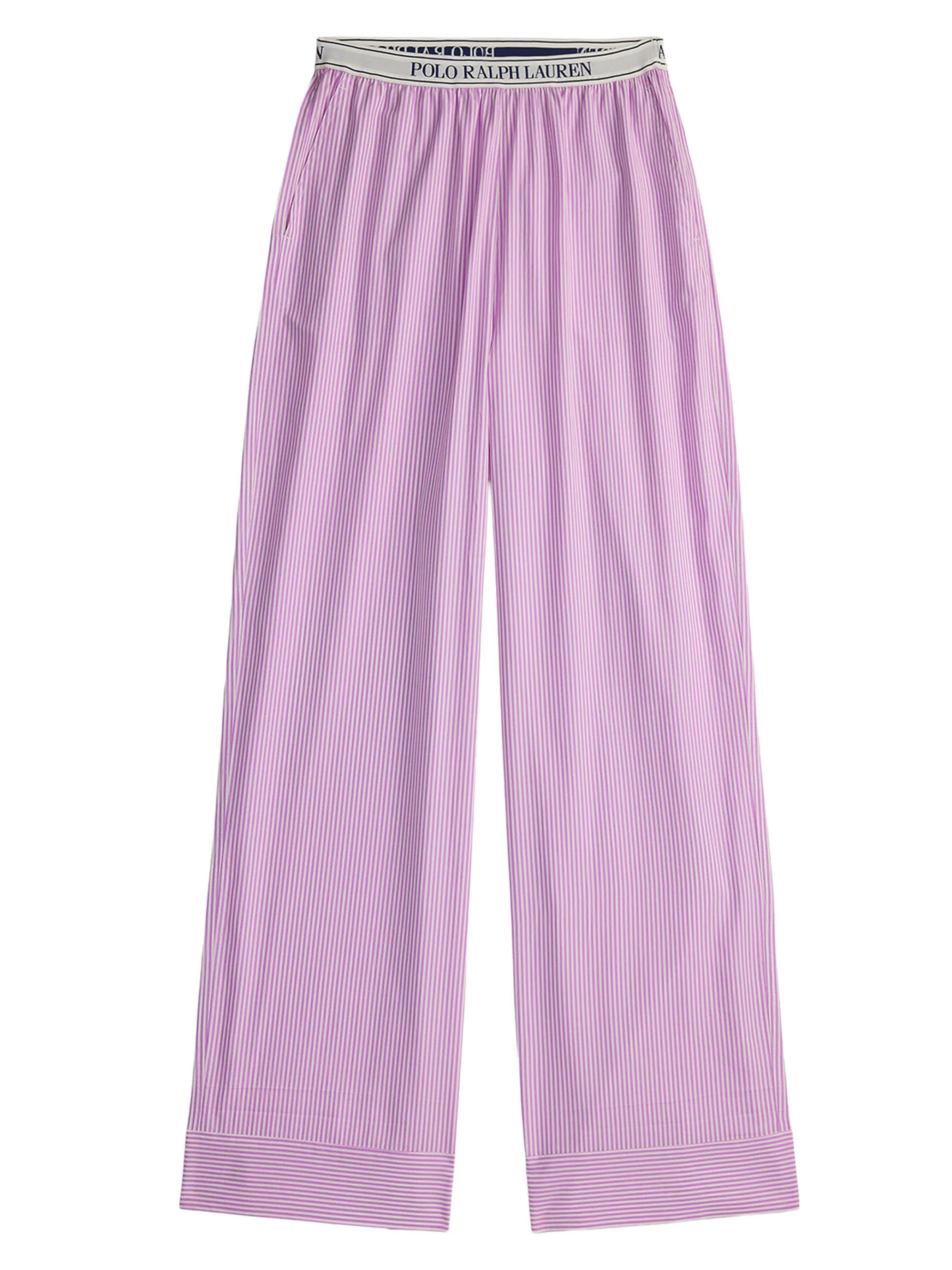 Women's Shirting Stripes Striped Cotton Pants - Violet Meadow - 1