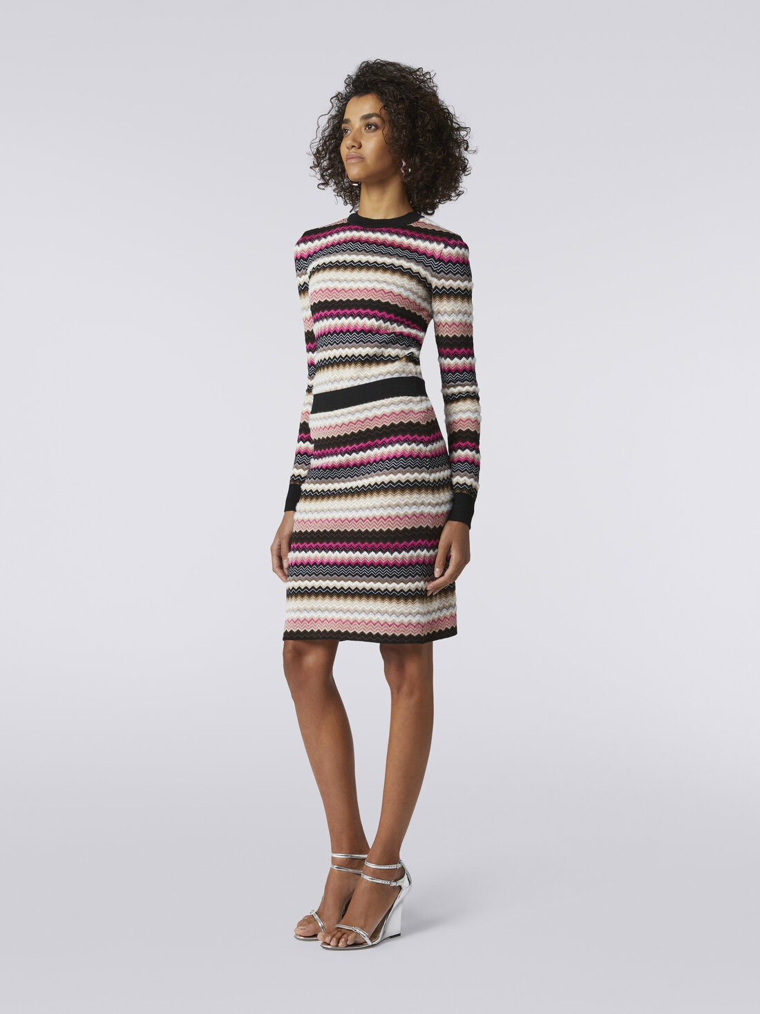 Wool blend chevron knit skirt - 3