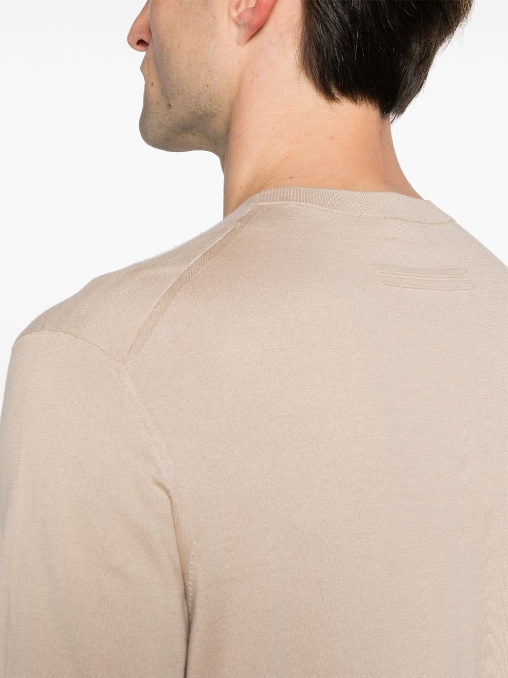 crew-neck knitted cotton T-shirt - 5