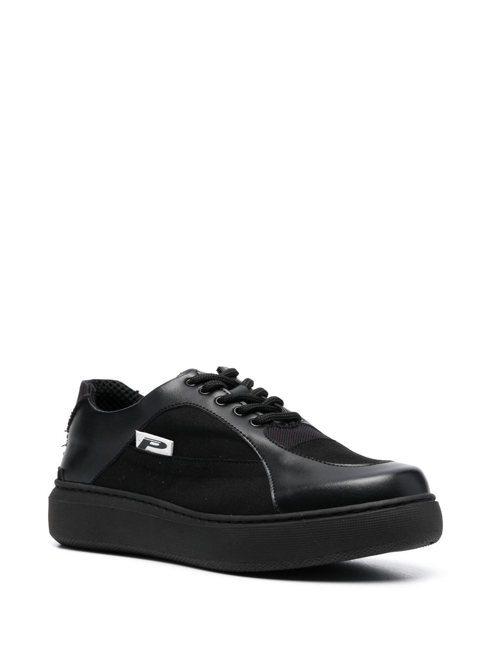 logo-patch low-top sneakers - 2