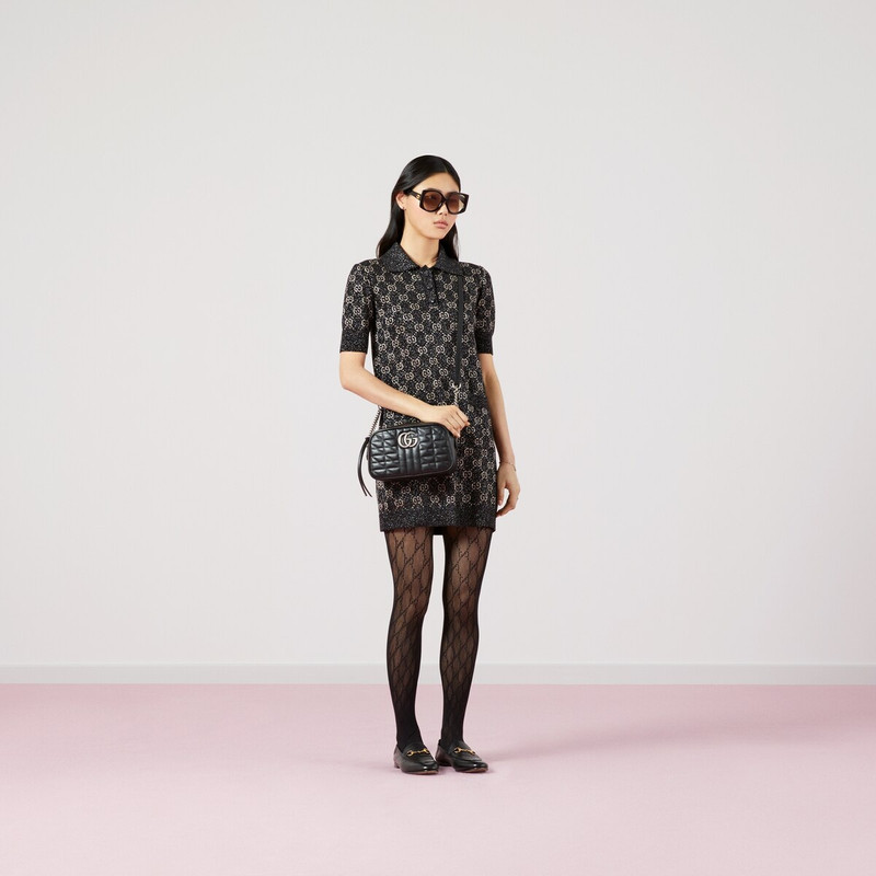 GUCCI Lamé GG jacquard polo dress outlook