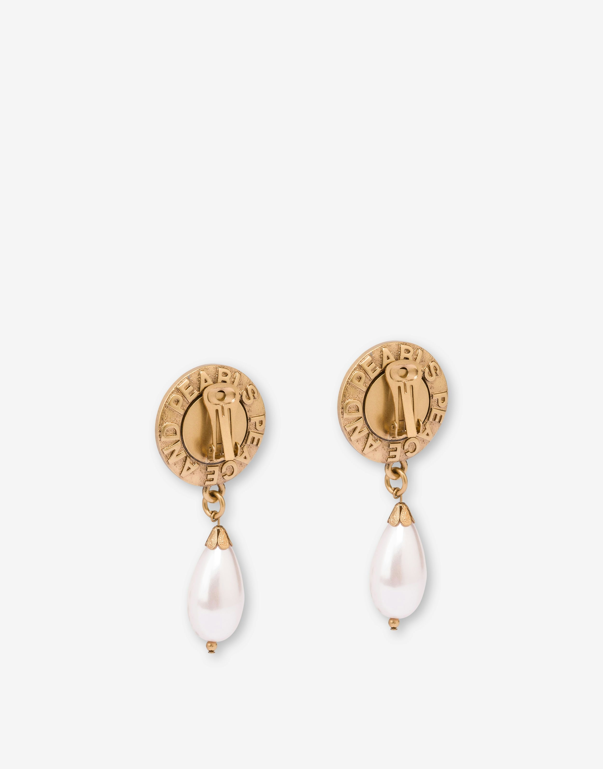 PEACE & PEARLS DANGLING EARRINGS - 2