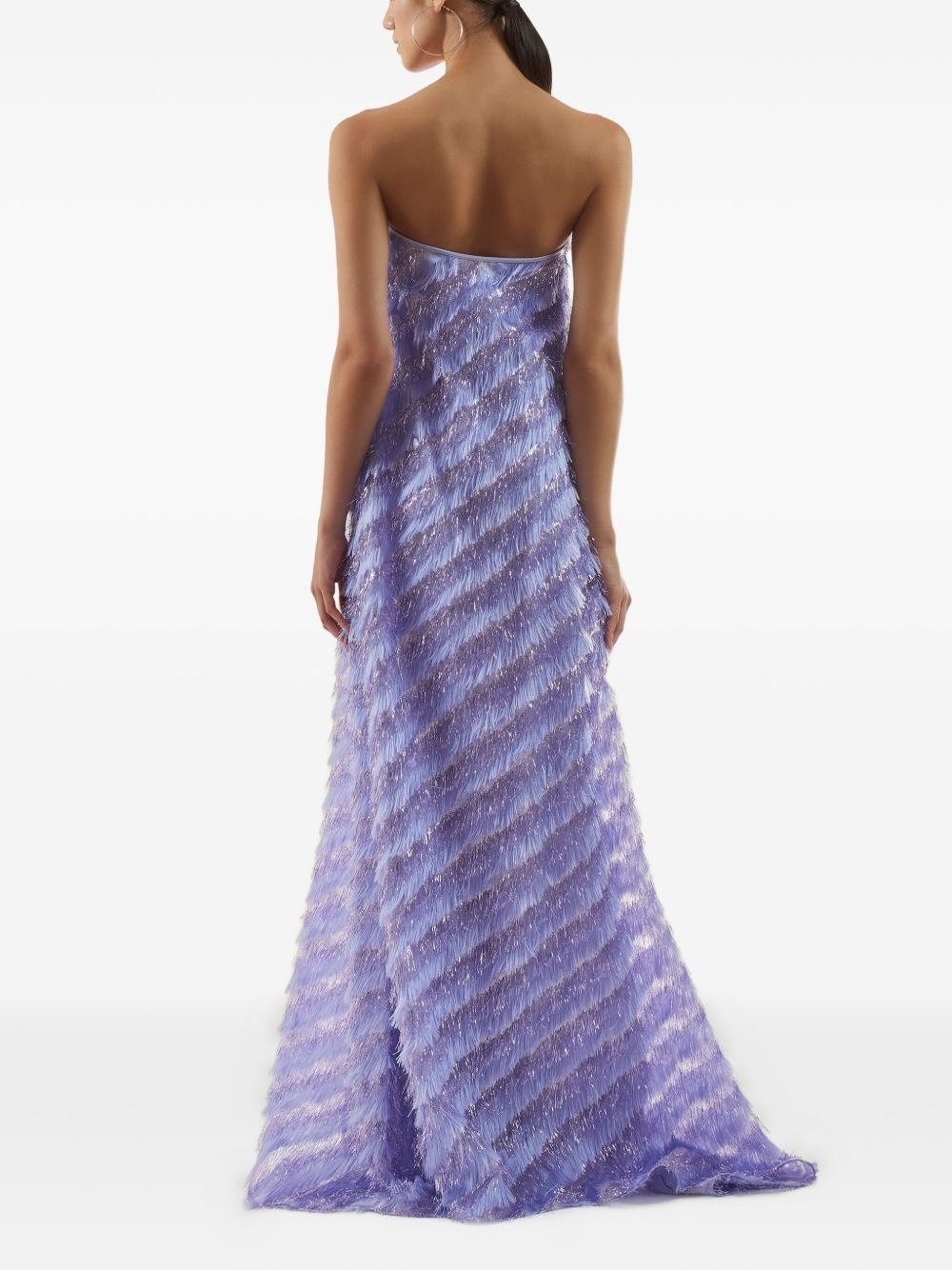 Anguila strapless fringe maxi dress - 4