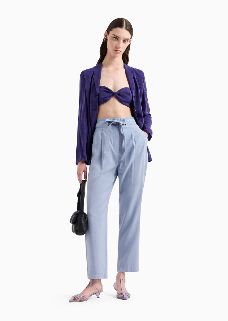 EMPORIO ARMANI Flowing drawstring trousers in washed matte modal outlook