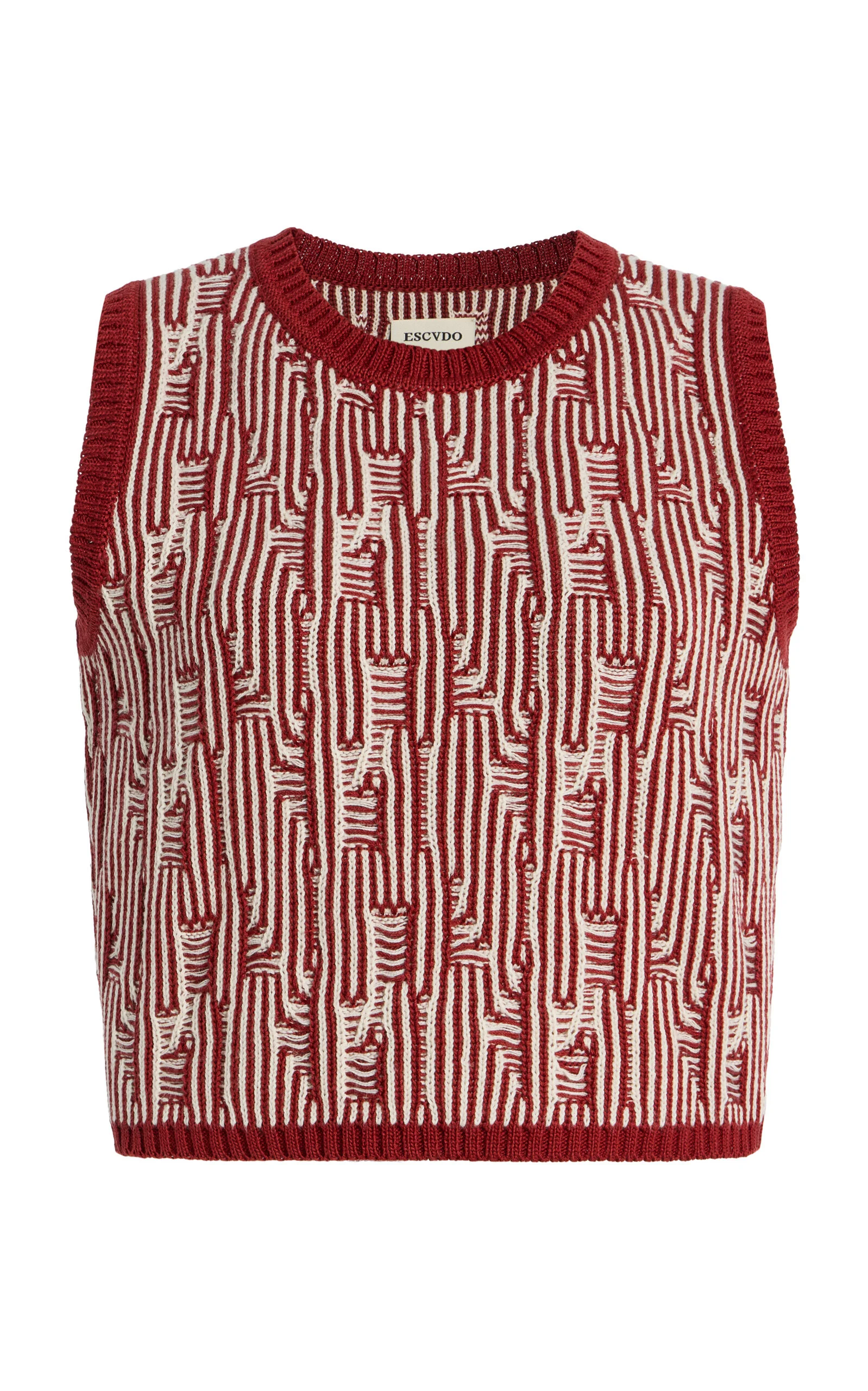 Tayta Knit Cotton Sleeveless Sweater burgundy - 1