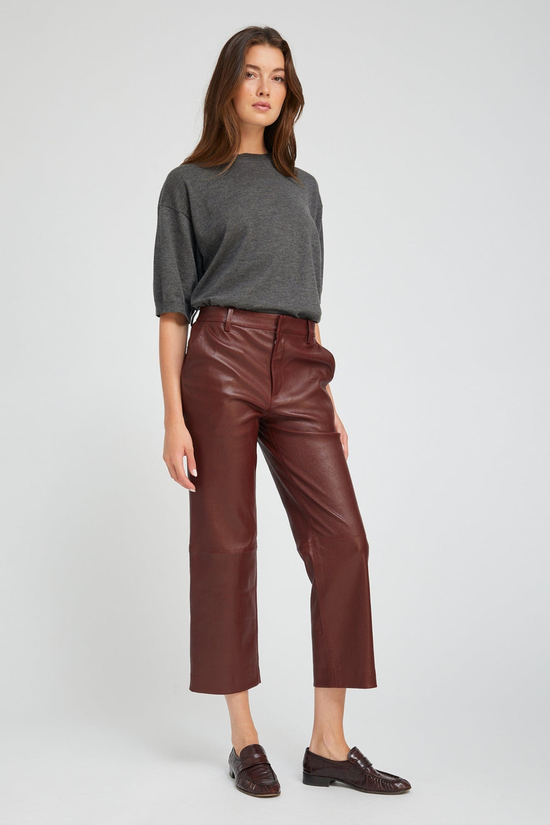 SPRWMN PINOT LEATHER CROPPED TROUSERS outlook