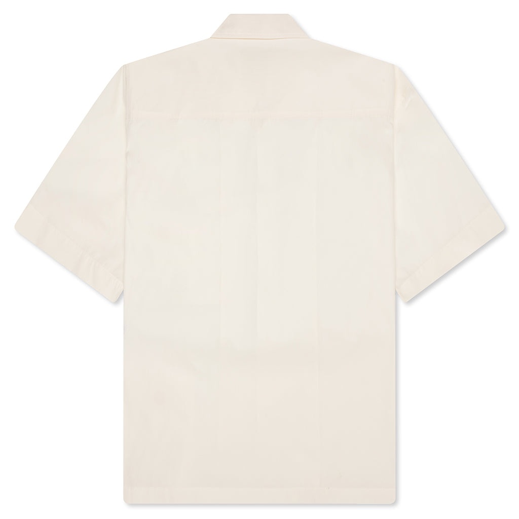 GLASS FINISH COTTON POPLIN SHIRT - EGGSHELL - 2