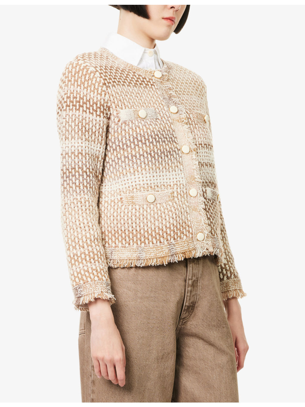 Sariyah Fringed-Trims Cotton-Blend Jacket - 3