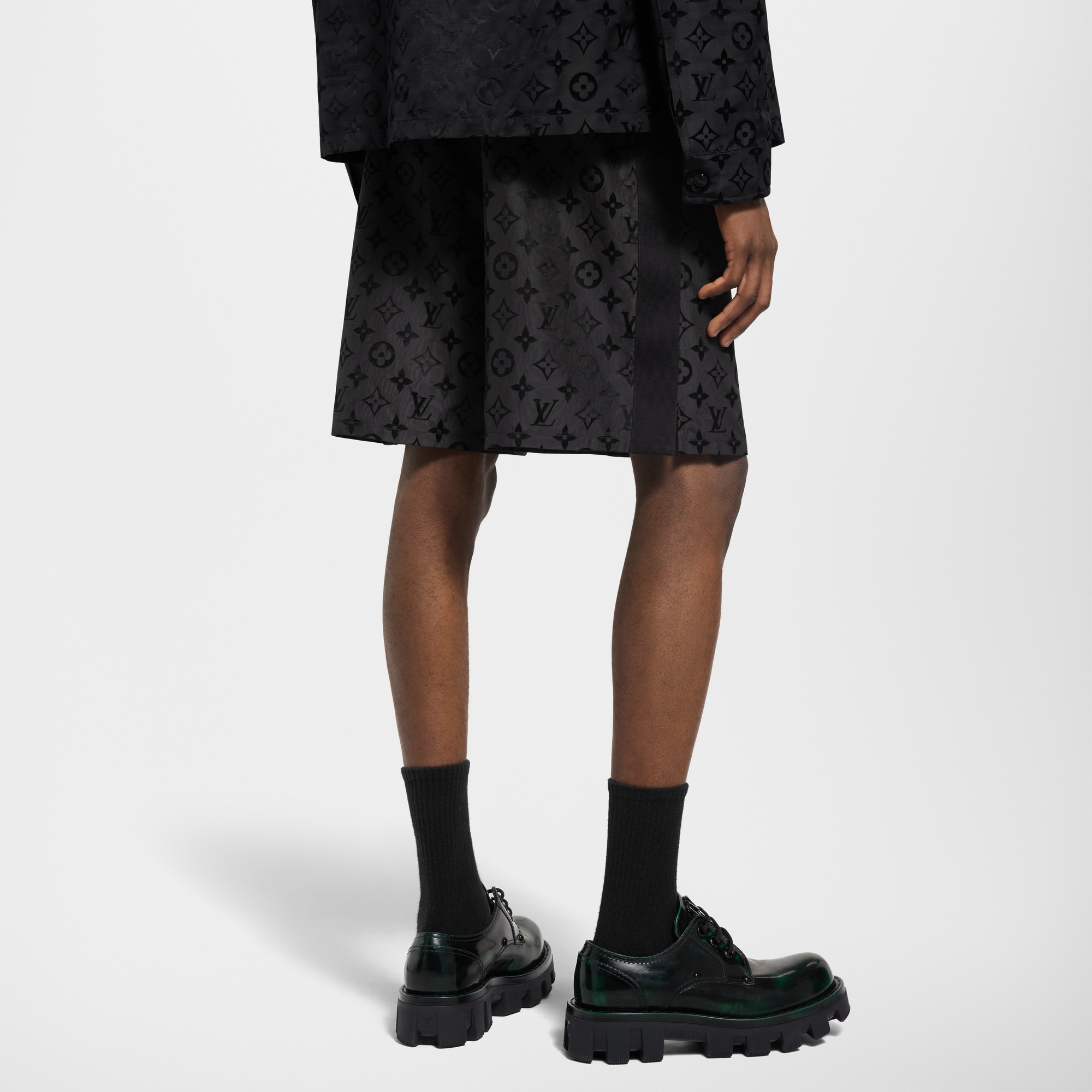 Monogram Moire Jacquard Silk Shorts - 5